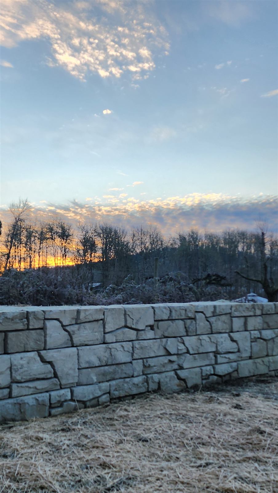 Verti-Block wall at sunrise